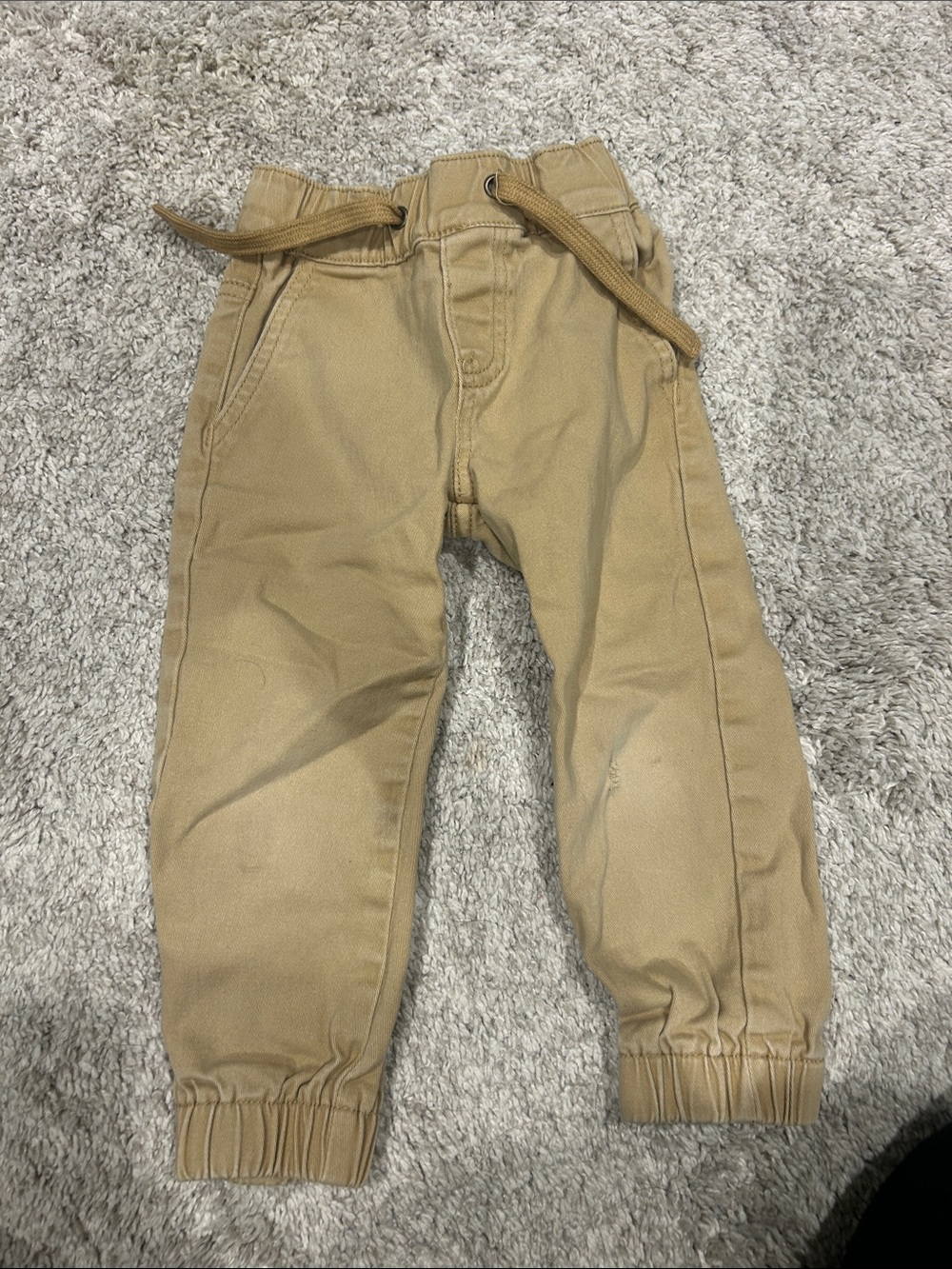 Little Bipsy Tan Chino Jogger Pants with Drawstring (Camel)